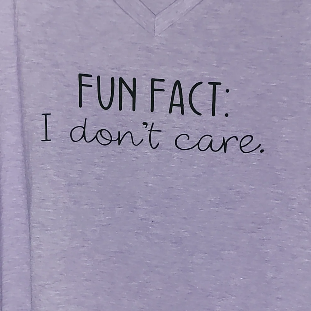 Fun Fact: I don't care V-Neck Shirt - Picture 2 of 6